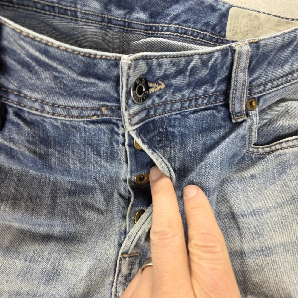 Diesel Jeans Mens 34x30 Blue Zatiny Med Wash Bootcut Button Fly 008XR